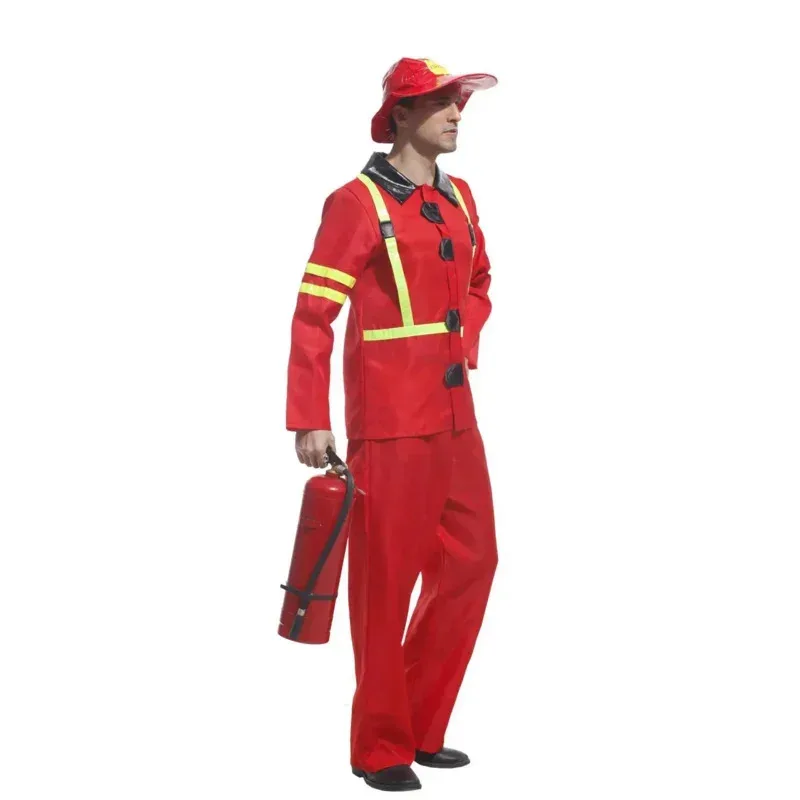 72th أنيمي يتوهم الكبار اطفاء زي هالوين تأثيري كرنفال رجال الاطفاء النار دعوى الرجال دور اللعب ملابس للحفلات Funn