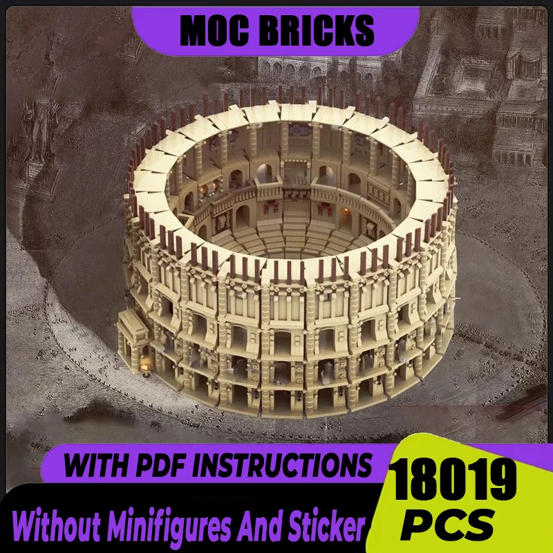 CIty Street View Moc Building Blocks Colosseum Castle Model Technology Brick DIY Assembly Classic Scene Toy Holiday Set Gifts