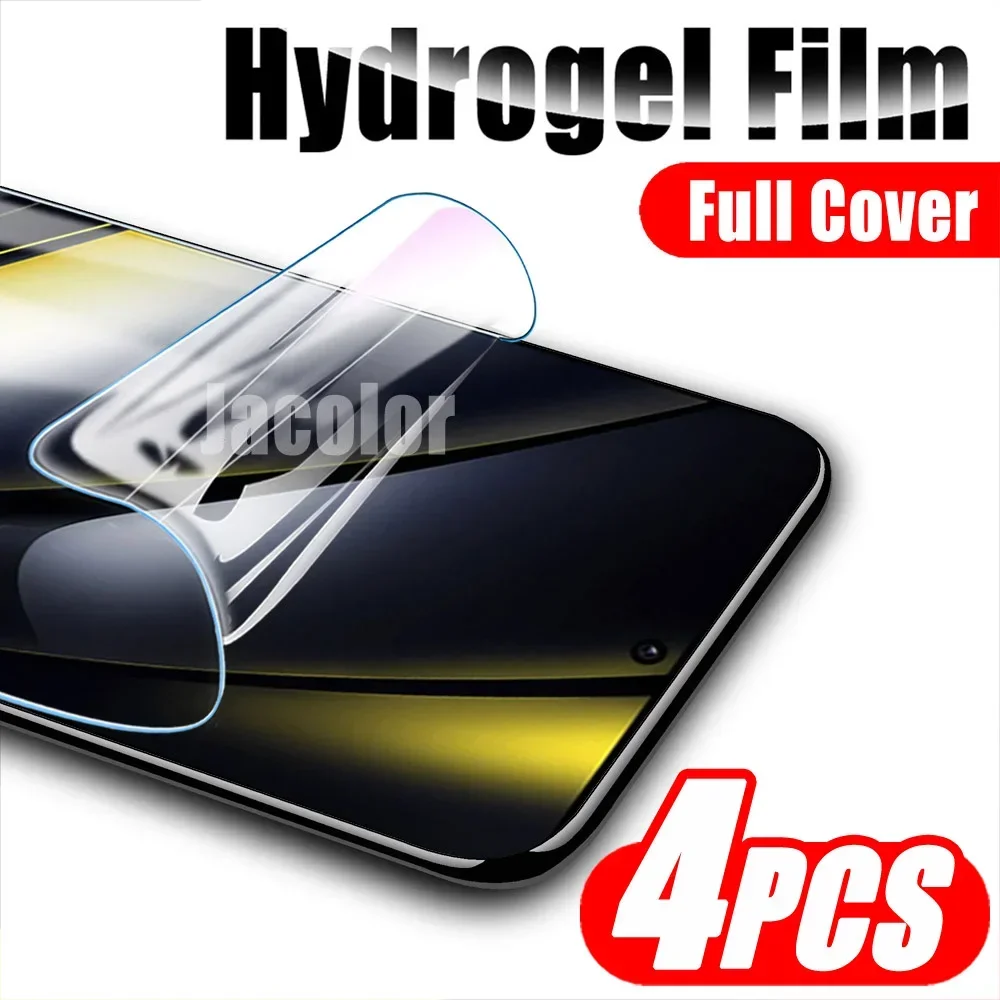 4pcs Hydrogel Film For Xiaomi Poco F6 F5 Pro F4 GT 5G Soft Protection Pocco F 6 6Pro 5 5Pro 4GT Water Gel Screen Protector 600D