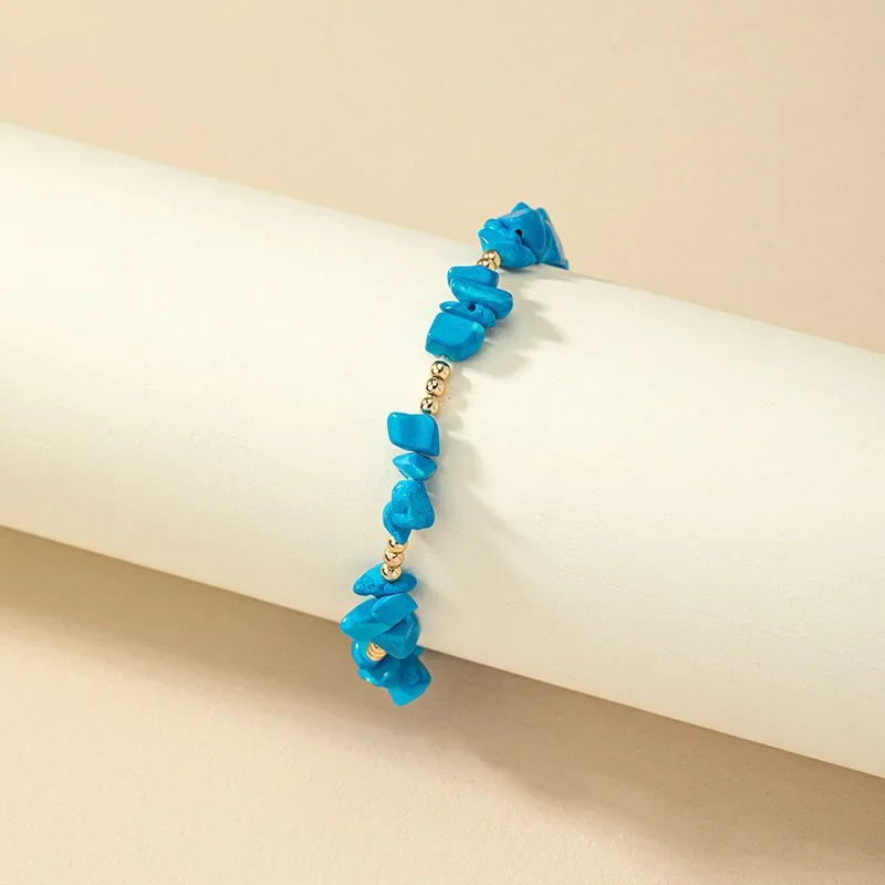 Fashion Irregular Turquoise Bracelet Female Niche High-grade Sense Temperament Trend Beaded Bracelet Wholesale