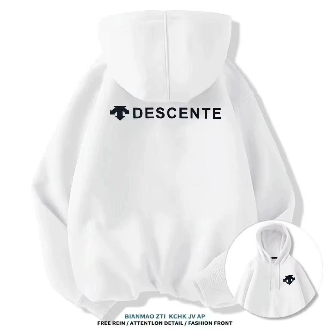 Nowe bluzy męskie i damskie na jesień i zimę 25-26, luźne i oversize, z nadrukiem DESCEN, codzienne, bawełniane, modne, w stylu streetwear.