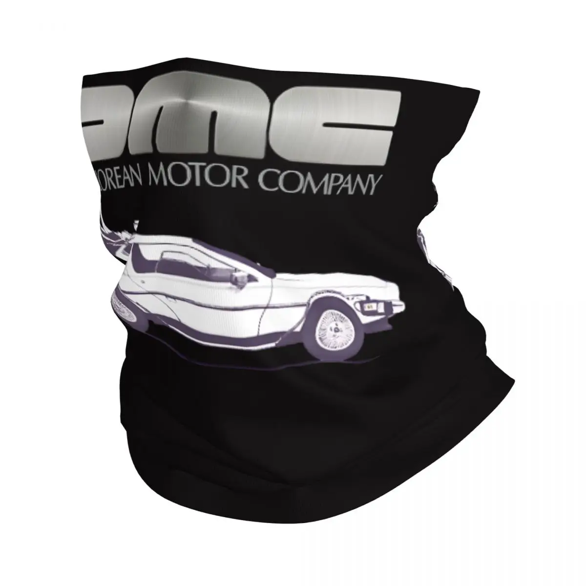 Delorean Motor Company Bandana Neck Cover Printed Motorcycle Club Delorean Face Scarf Hiking Unisex Adult Breathable