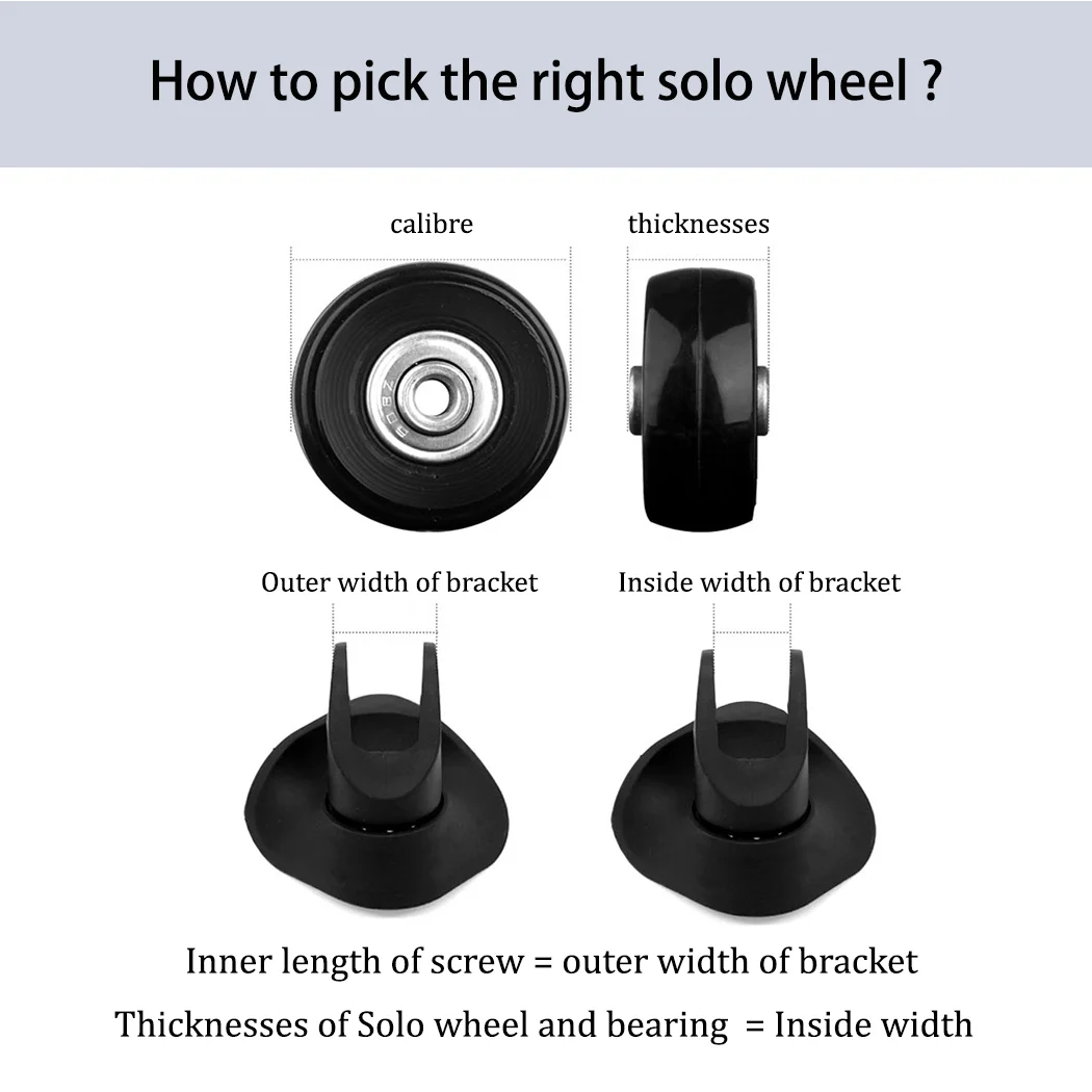 استبدال عجلات مطاط صناعي للأمتعة ، حقيبة إصلاح بعجلات ، صندوق كلمات مرور للسفر ، مقاوم للاهتراء ، بكرات ضغط ، ملحقات