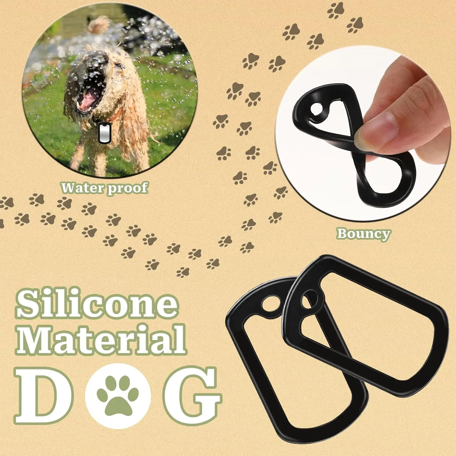 10-20Pcs Dog Tag Silicone Silencer Military Dog Tags Silencers ID Tags Rubber Case for Pet Collar Reduce Noise and Protect Tag