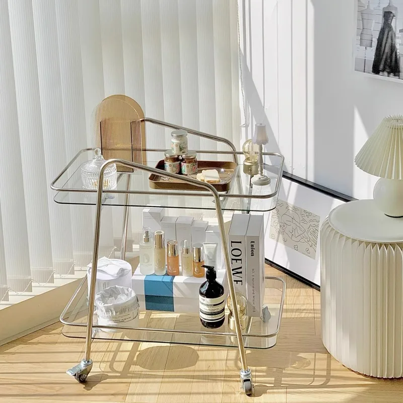 

Medieval small living room sofa small side table coffee table mobile dining car shelf bedside storage rack mini simple wind