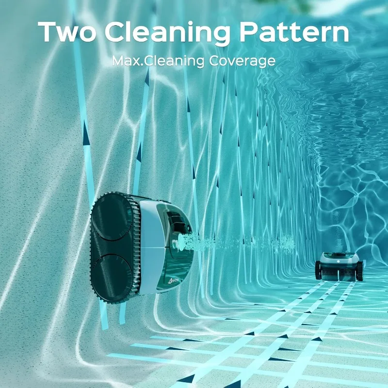 Pool Vacuum for Inground Pools, Cordless Robotic Pool Cleaner, Wall and Waterline Cleaning, Intelligent Route Planning