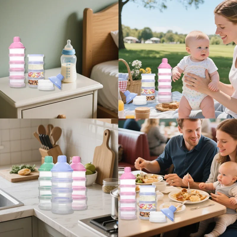 

Контейнер для детского питания на 4/5 отделений, портативный диспенсер для молочной смеси, бутылочка для детского питания