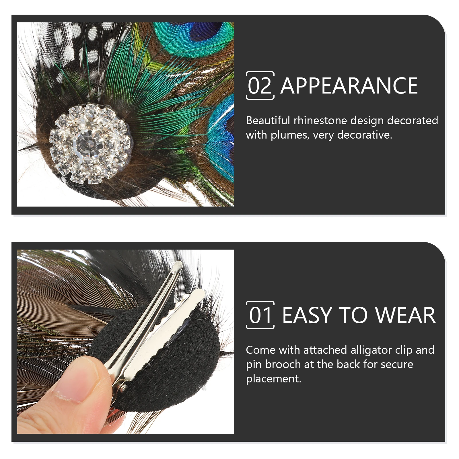 

Hair Clip Retro Decorative Barrette Wedding Accessories Peacock Design Beautiful U154-1 Hairpin for Women