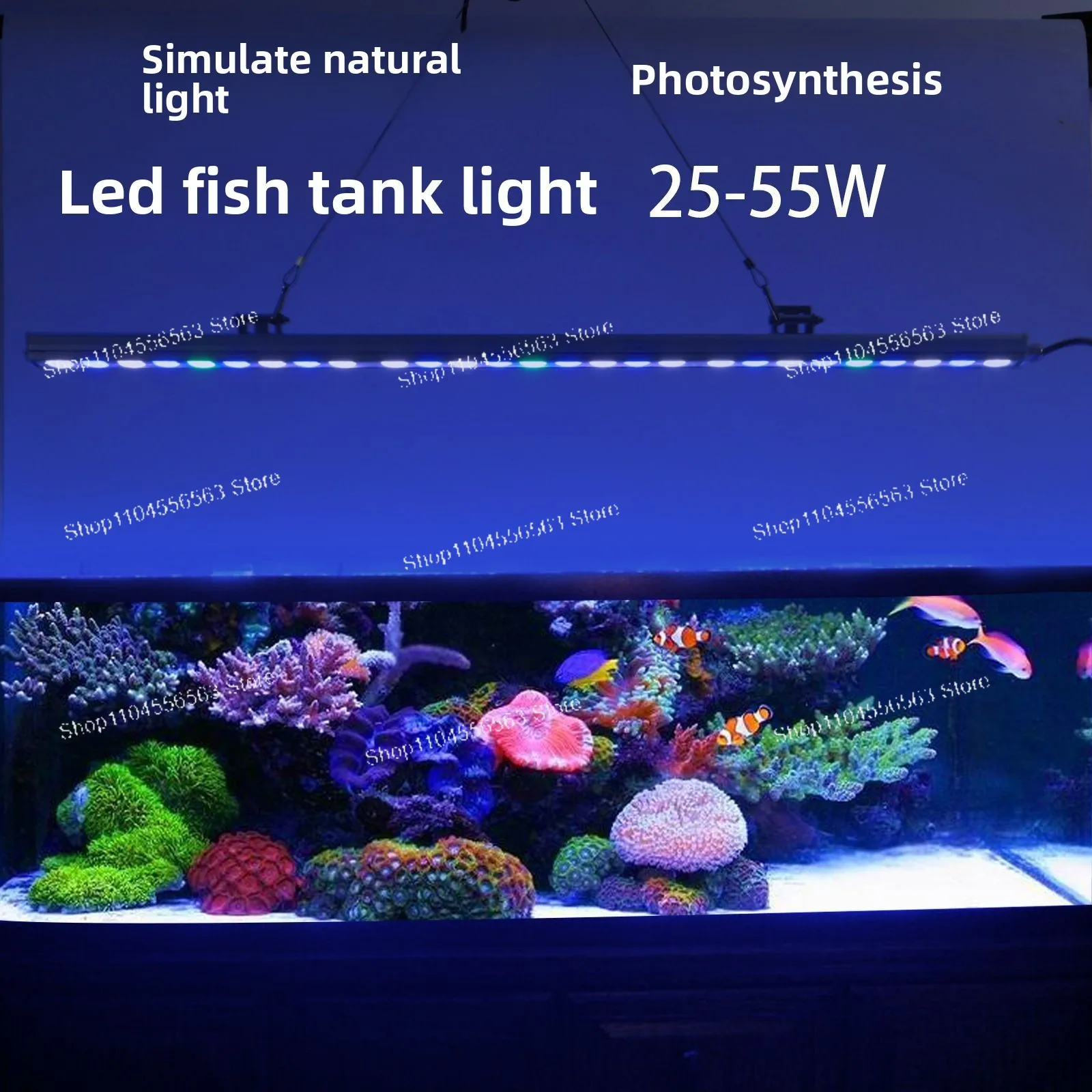 30W LED Aquarium Light with USB Power, Waterproof Full Spectrum Fish Tank Lighting for Enhanced Color