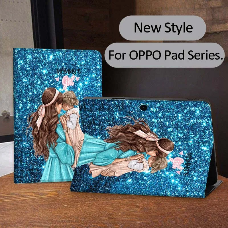 

Mom Baby Cute Pattern Tablet Case For OPPO Pad 2 3 4 11 SE X Air 2 Neo Pro 12.1 10.36 11 11.4 13.2 Inch
