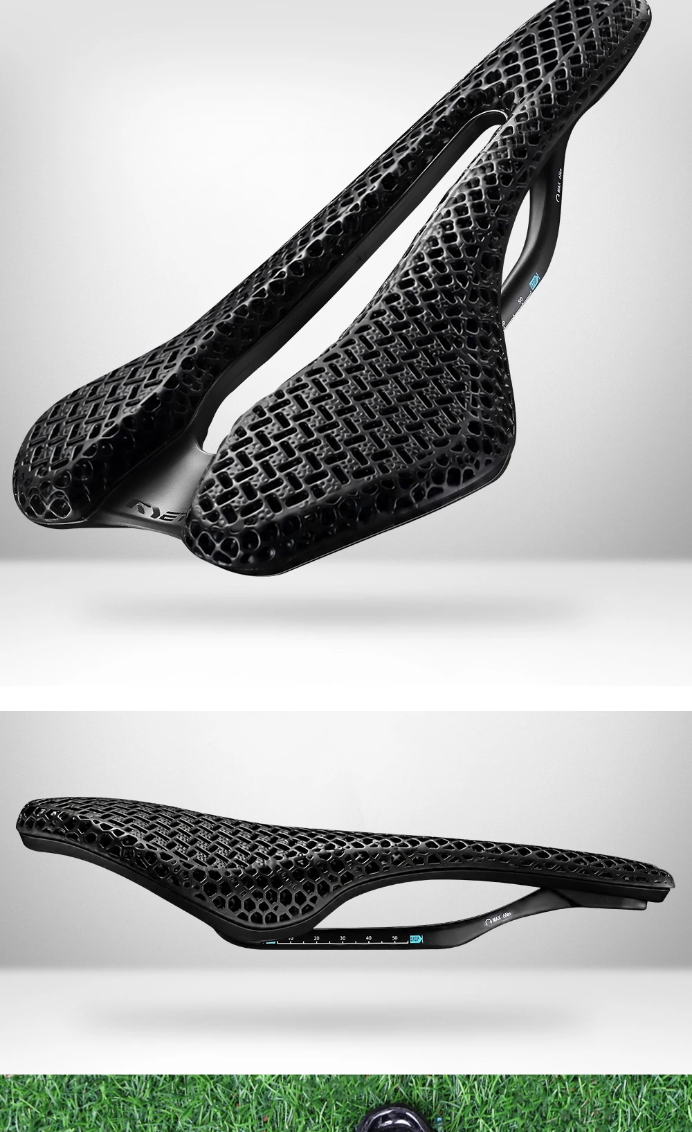 2026 RYET Carbon 3D-Gedruckter Fahrradsattel, 145mm Leichter Rennrad MTB Mountainbike Sitzkissen Fahrrad-Sitzzubehör – Detail 15