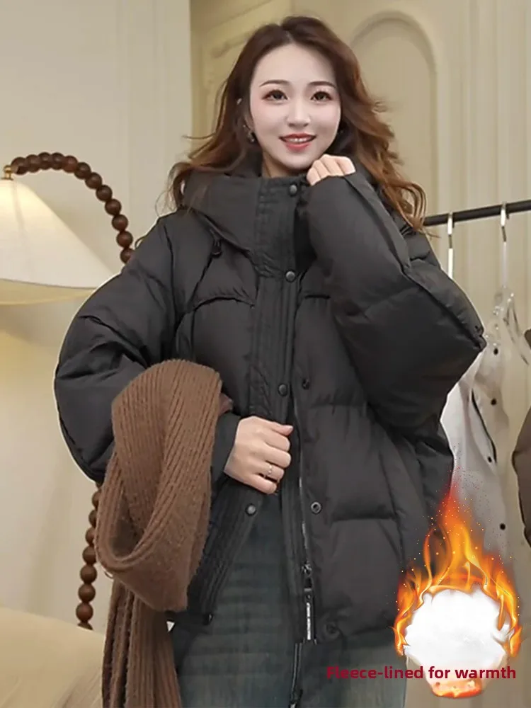 Winter New Faion down Cotton Jaet ort Loose Thiened Women's Outerwear Warm Sli Anti-Aging Coat Korean Sle