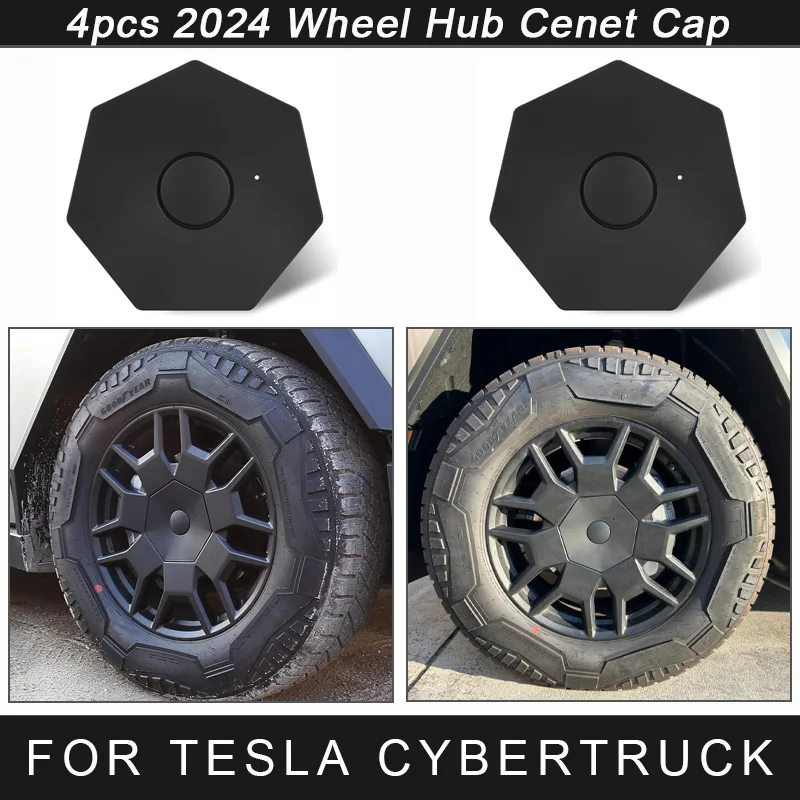 

4PCS Car Wheel Accessories Wheel Center Hub Caps Cover For Tesla Cybertruck 2024 Full Coverage Tyre Center Caps Car Wheel Parts