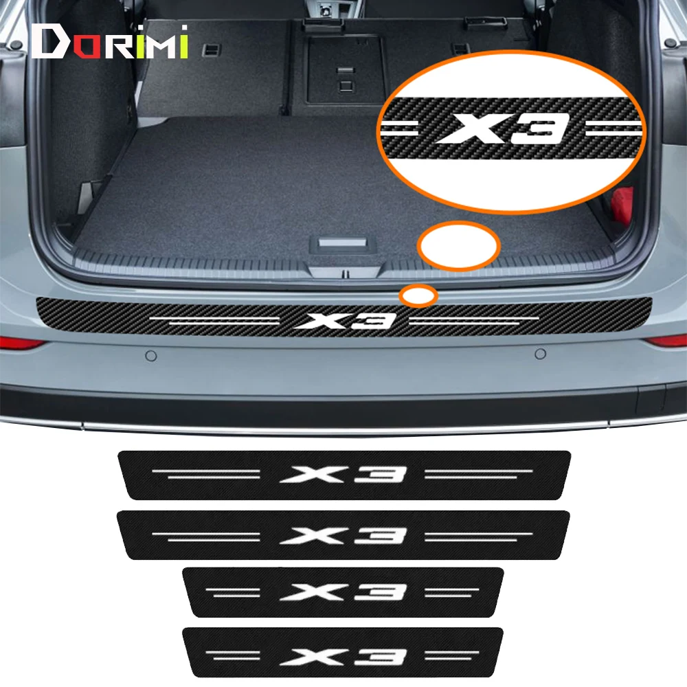

4Pcs For X3 2006-2016 2018 2021 Carbon Fiber Car Scuff Plate Door Threshold Sill Stickers Protector Film Decals Accessories