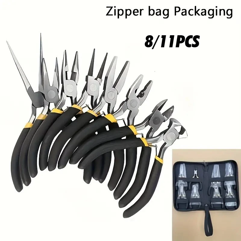 8PCS Small Needle Nose Pliers  Jewelry Pliers Set  Mini Hardware Hand Tools DIY Jewelry Bracelets and Other Crafts