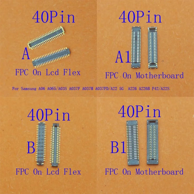 2-10Pcs Lcd Display FPC Connector Usb Charger Charging Plug For Samsung Galaxy A06 A065 A03S A037F A22 5G A226 F42 A22S 40 Pin