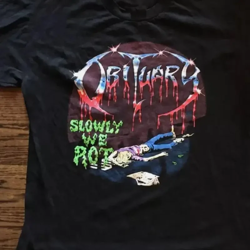 Obituary Slowly We Rot Tour T Shirt black Men All size