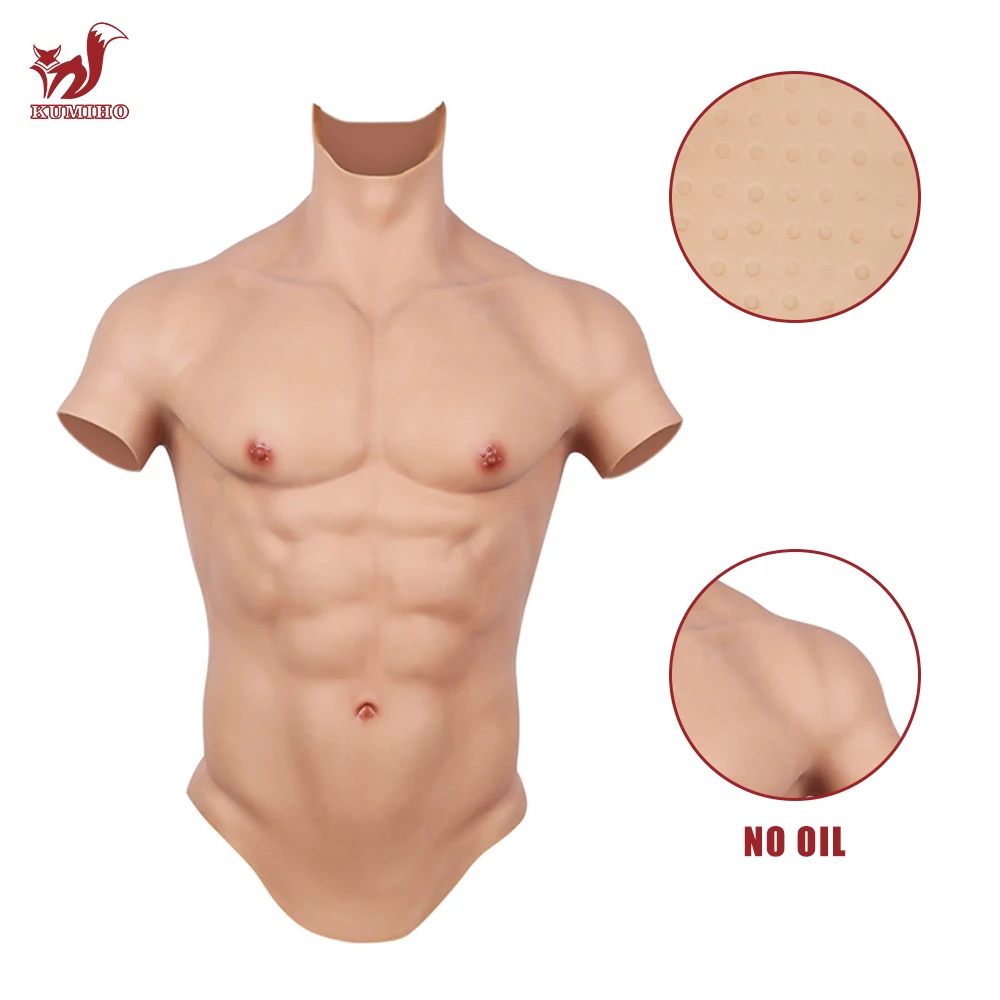 KUMIHO Silicone Fake Muscle Man Cosplay Male Suit False Muscle Chest Muscle Suit Artificial Simulation Crossplay Silicone Belly