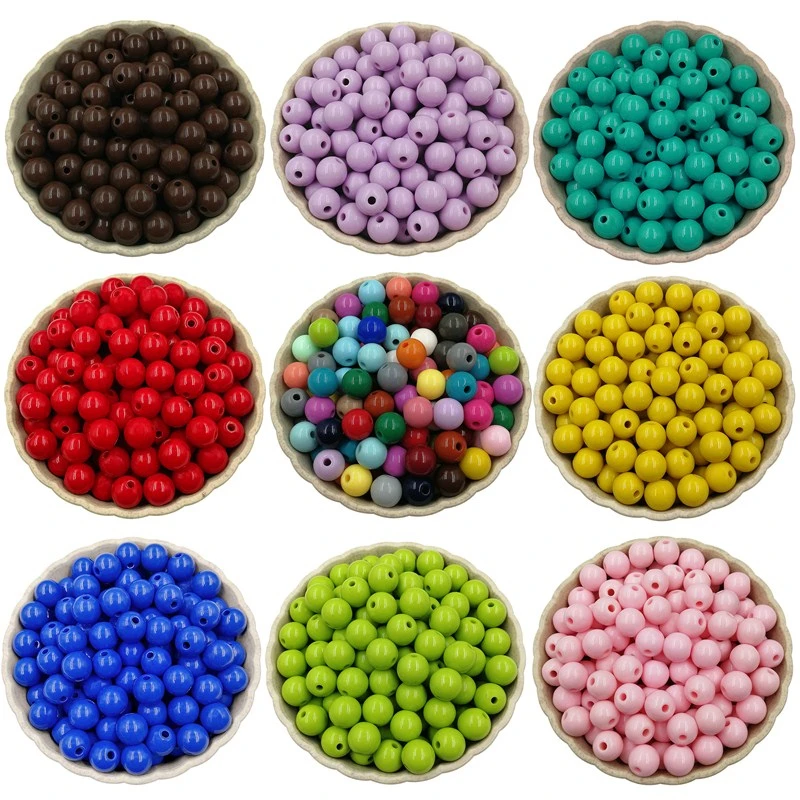 40 sztuk/zestaw 8mm jednokolorowe luźne okrągłe koraliki DIY biżuteria akcesoria naszyjnik bransoletka wisiorek rzemiosło hurtownia