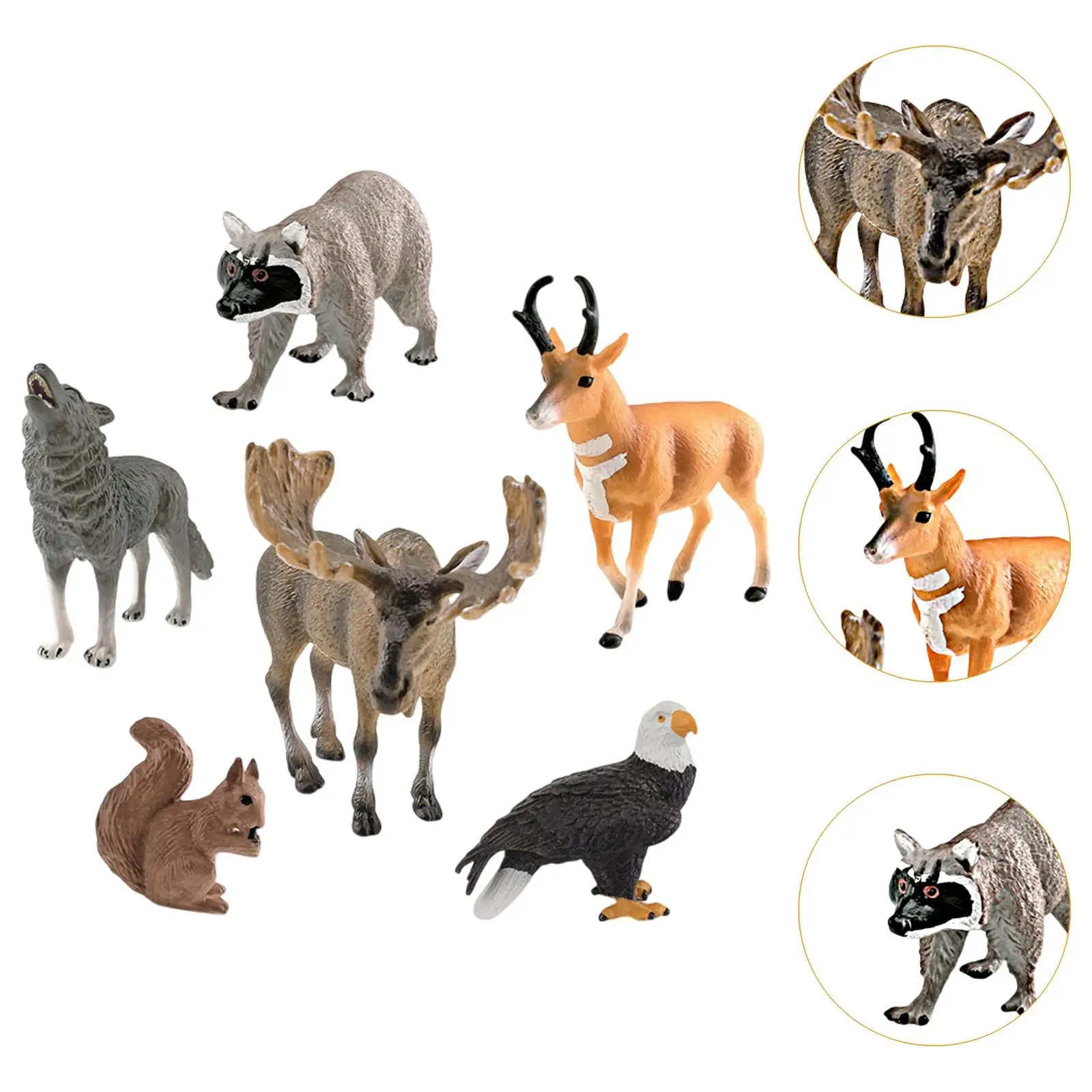 6x figuras de animales de juguete, colecciones de figuras de animales, modelo de animales salvajes, juego de animales de la selva para niños, niñas y niños
