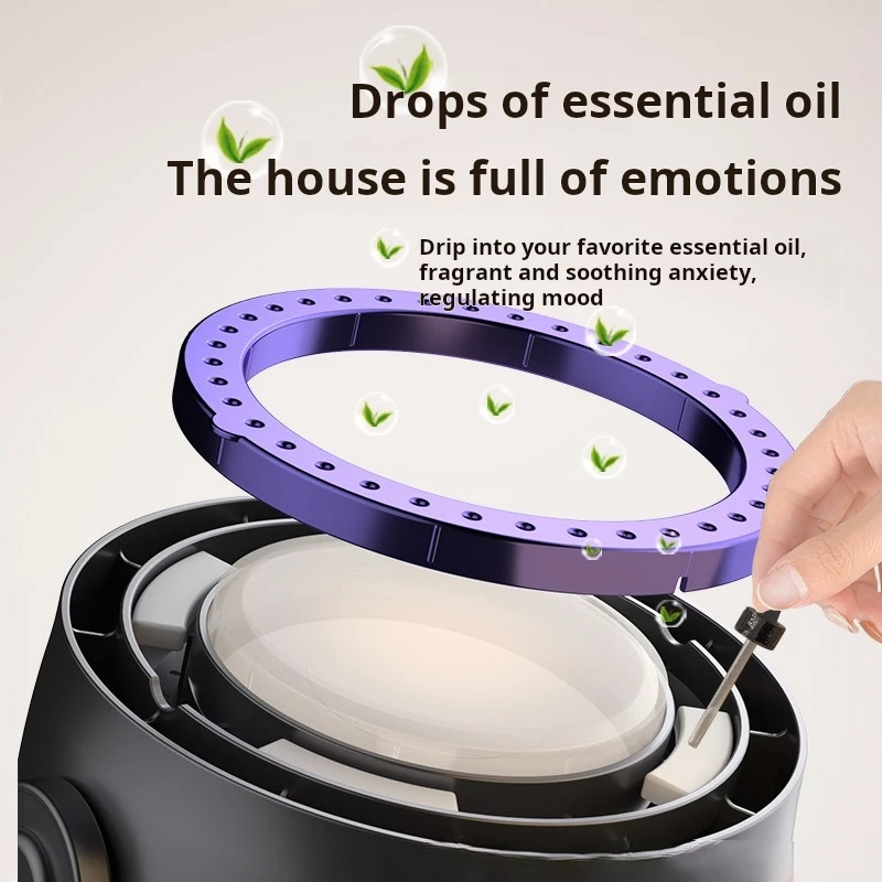 Intelligent remote control bladeless electric fan office home dormitory camping night light shaking head fan