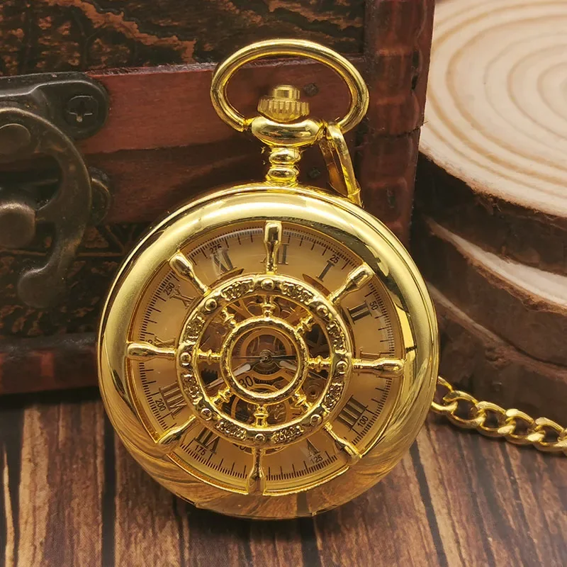 

Steampunk Skeleton Mechanical Pocket Watch Men Women Antique Vintage Unisex Fashion Necklace Pocket Fob Watches Male Clock