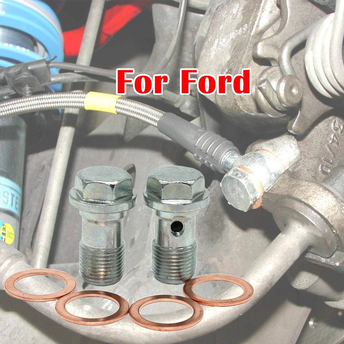 

Front Rear Left Right Caliper Hose Lines Banjo Fittings Bolts Copper Sealing Crush Washers For Ford Escort MK5 MK6 MK7 1986-2002