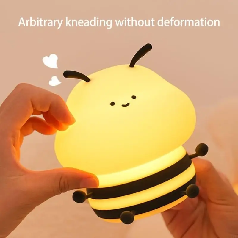 

Rechargeable Bedside Light Soft Silicone Little Bees Night Light Dimmable Nursery Lamp for Creating Comfortable Ambiances