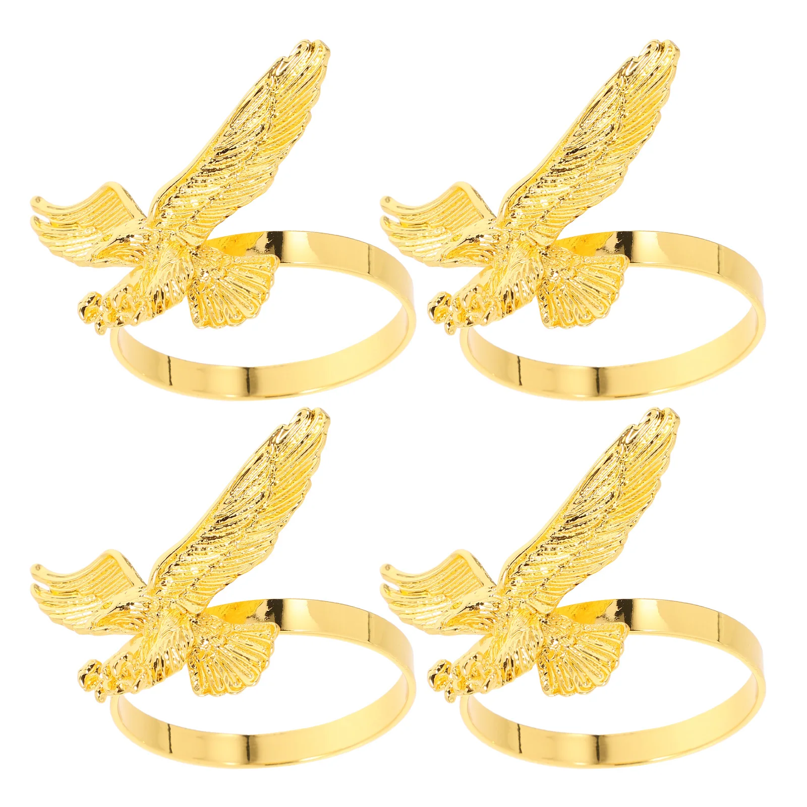 

4Pcs Zinc Alloy Eagle Napkin Rings Decorative Serviette Buckles for Hotel Restaurant and Party Use Napkin Supply