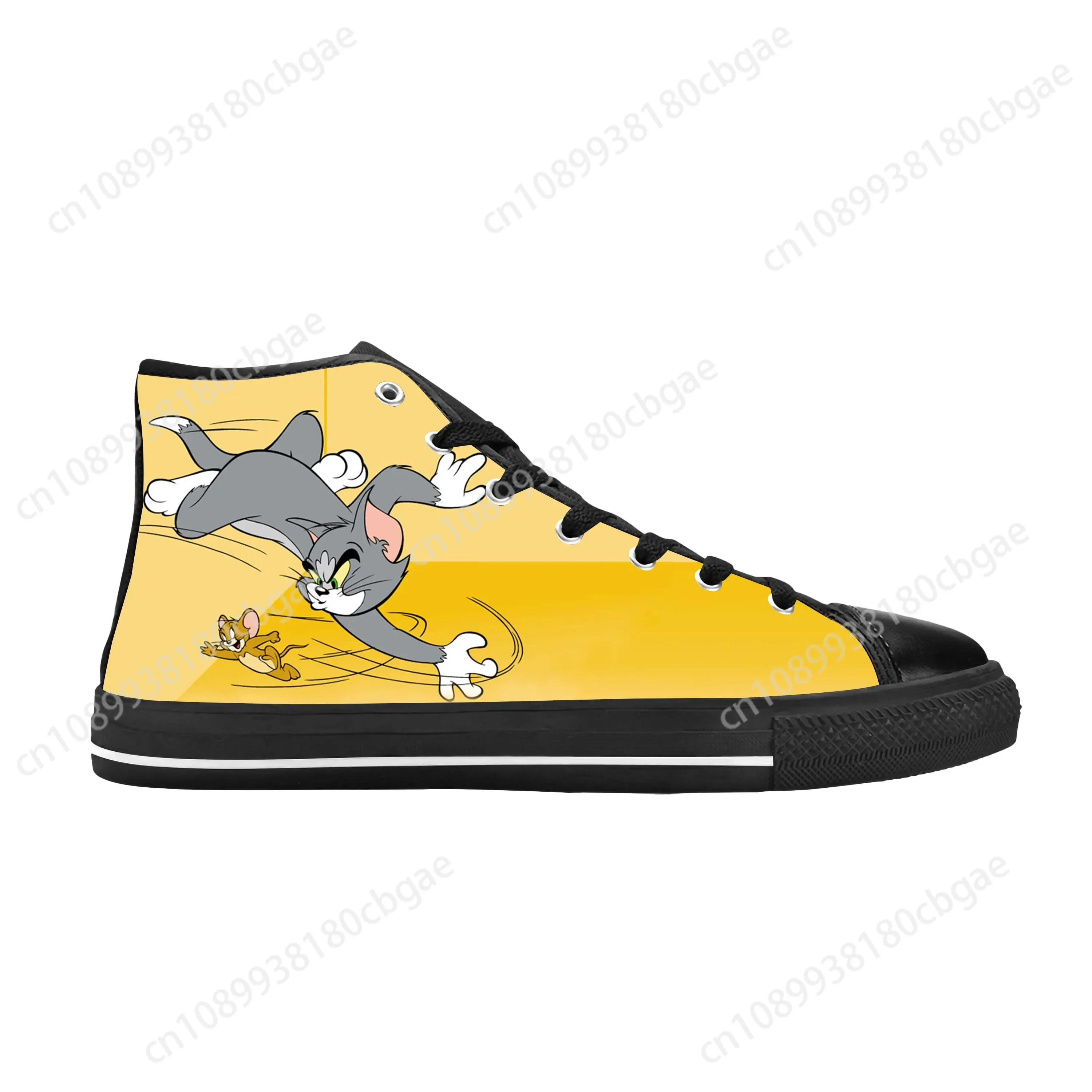 

Cat Mouse Anime Cartoon Manga Comic Tom Animal Casual Cloth Shoes High Top Comfortable Breathable 3D Print Men Women Sneakers