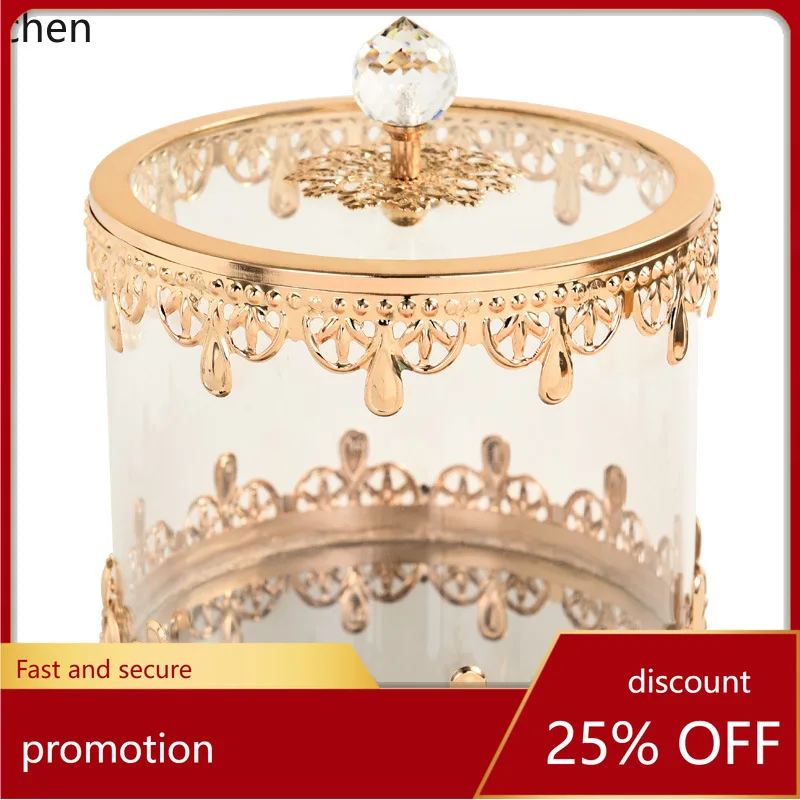 

Декоративная стеклянная банка для конфет Zml с крышкой, украшение для дома, спальни, кофейного столика