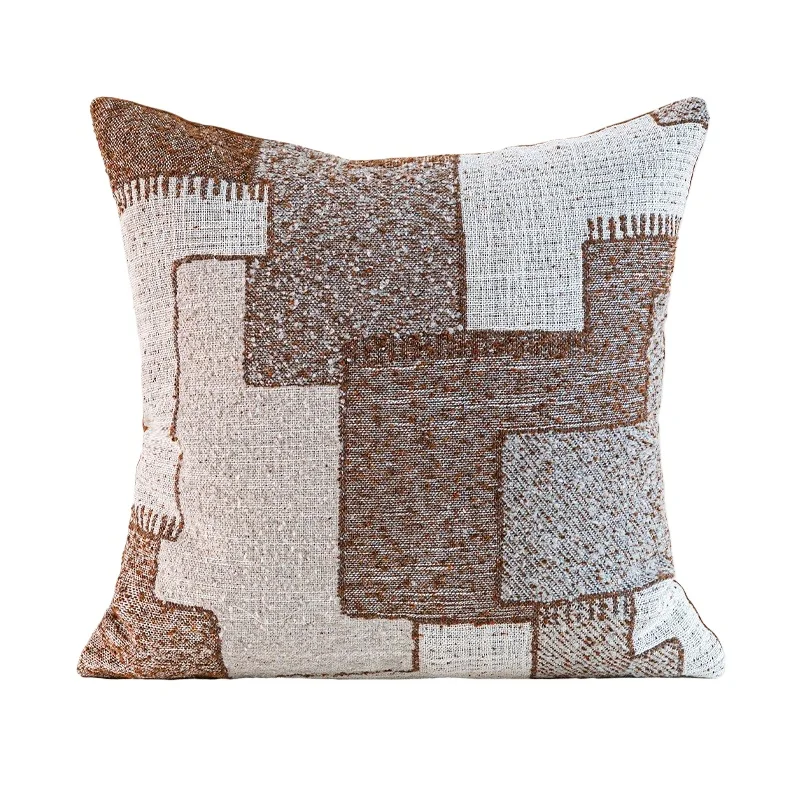Caramel Color Pillows Retro Texture Cushion Case Geometric Decorative Pillow Cover For Sofa Chair Home Decorations
