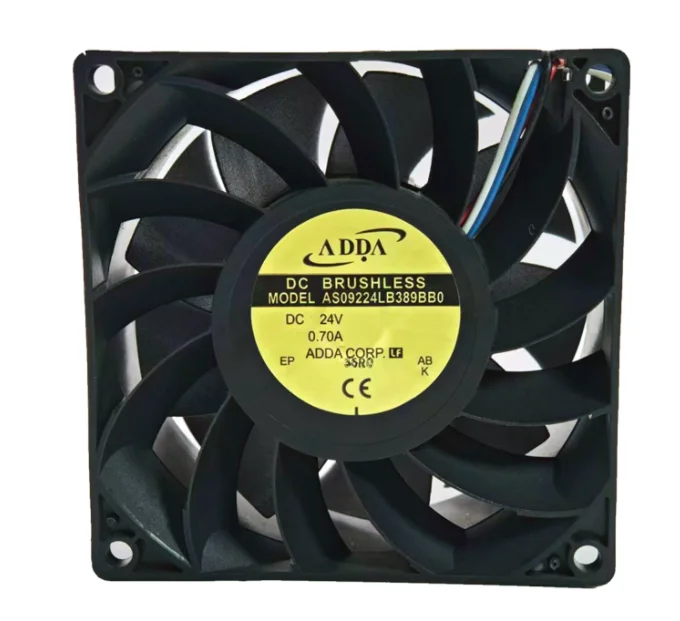 

ADDA AS09224LB389BB0 DC 24V 0.70A 92x92x38mm 4-Wire Server Cooling Fan