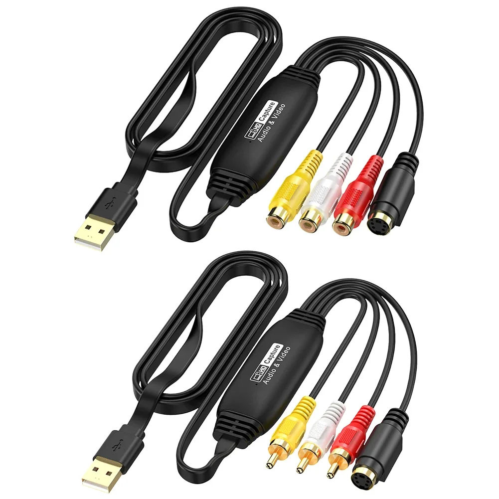 

USB Video Capture Card VHS TV DVD VCR USB To AV Video Capture Adapter RCA To USB Video Converter for Mac PC