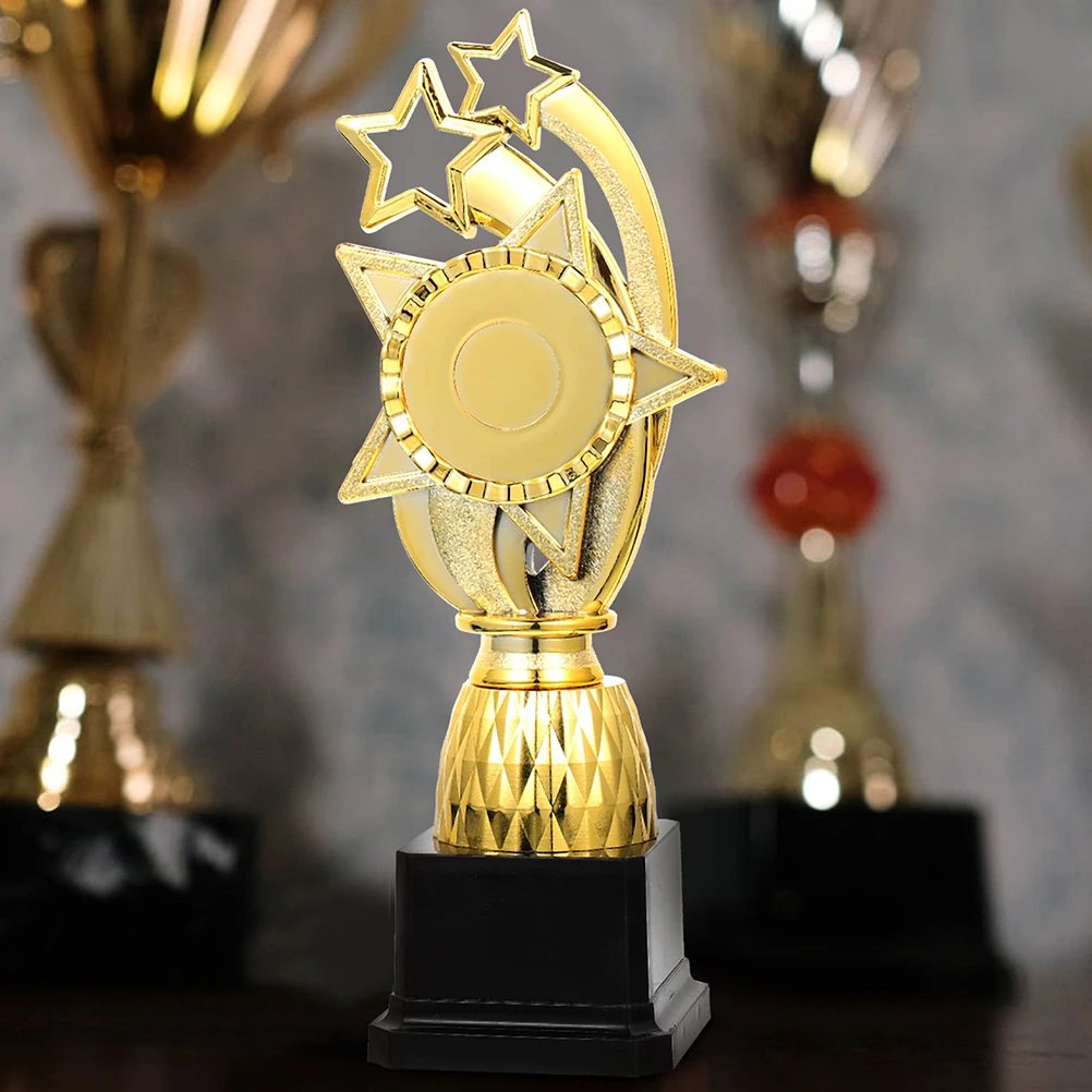 

2 Pcs Award Trophy for School Party Competition Kindergarten Plastic Decor Miniature Children Prize Durable Creative