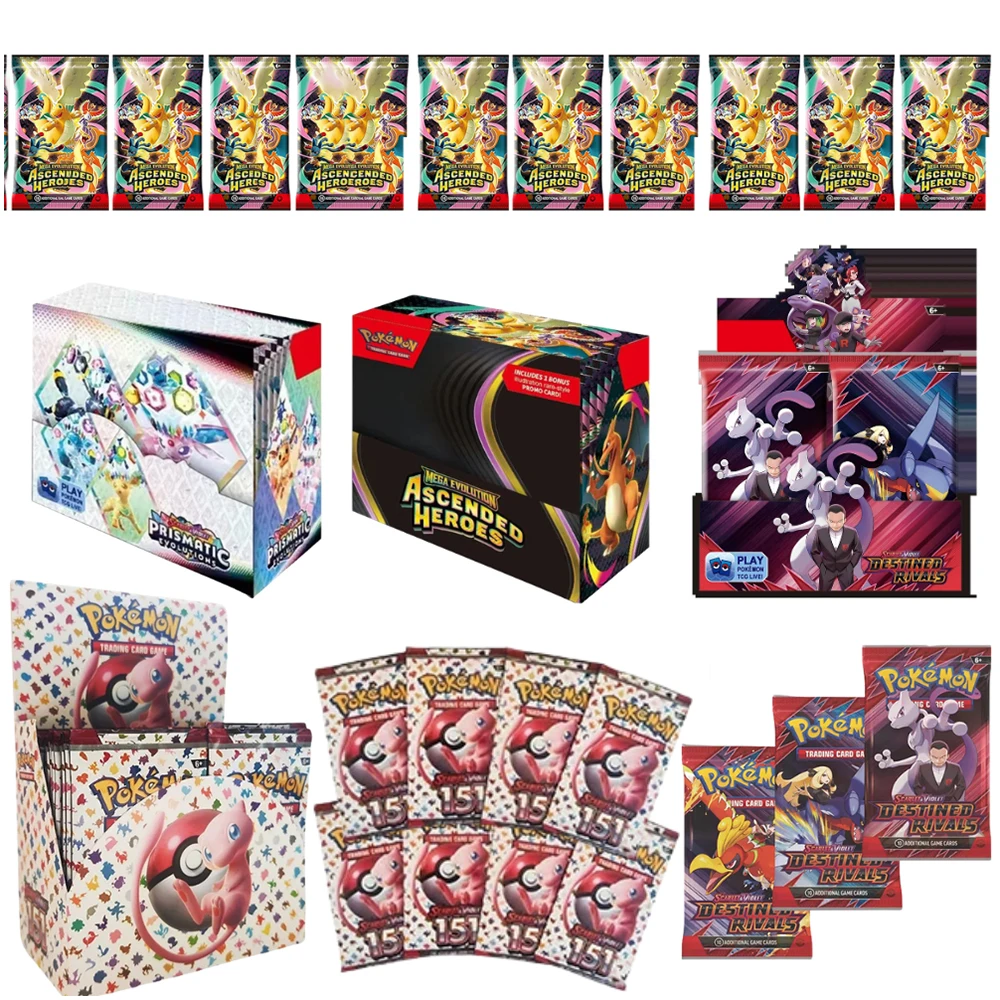 Nouvelles cartes Pokémon 360 pièces Destined Rivals Prismatic Evolutions Scarlet Violet 151 PALDEAN English Booster Battle Transaction Card