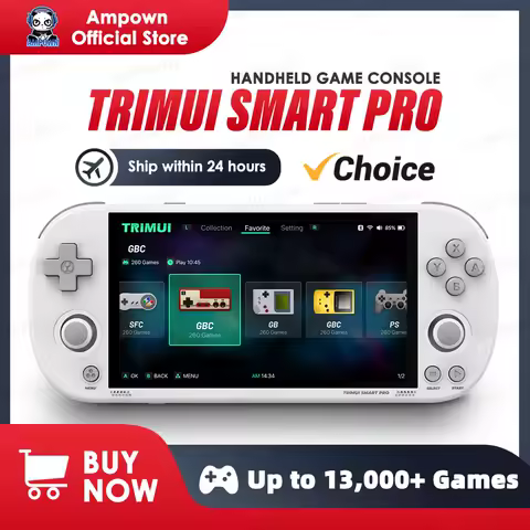 Trimui Smart Pro 휴대용 게임 콘솔 4.96''IPS 스크린 Linux 시스템 조이스틱 RGB 조명 Smartpro 레트로 비디오 게임 플레이어 선물