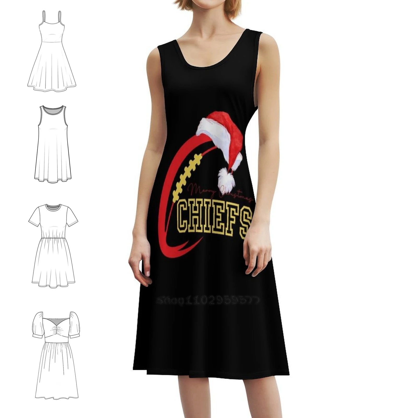 

Art - Sexy Vacation Dress For Women Beach Party Birthday Mini Dress Football Chiefs Kansas City Kc Mahomes Womens Dresses