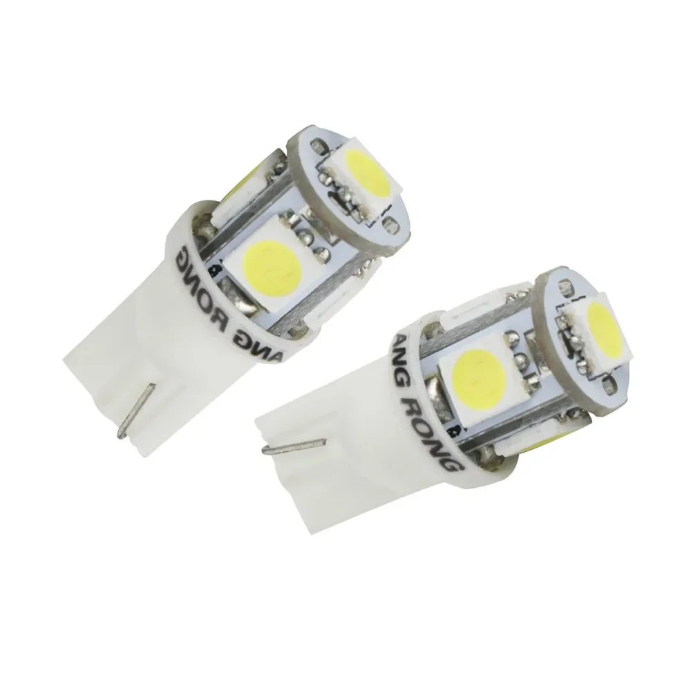 ANGRONG 2x T10 W5W 501 Xenon White 5 SMD Auto Car LED Side Light Indicator Bulbs For BMW E46 E53 E90 E82 E60 X3 E83 E91 Coupe