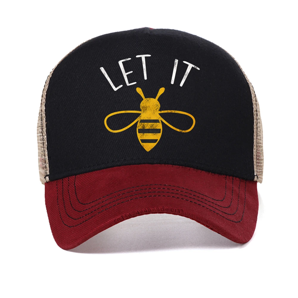 

bees print baseball cap summer men women Casual mesh trucker hat fashion adjustable sports breathable Snapback Hats