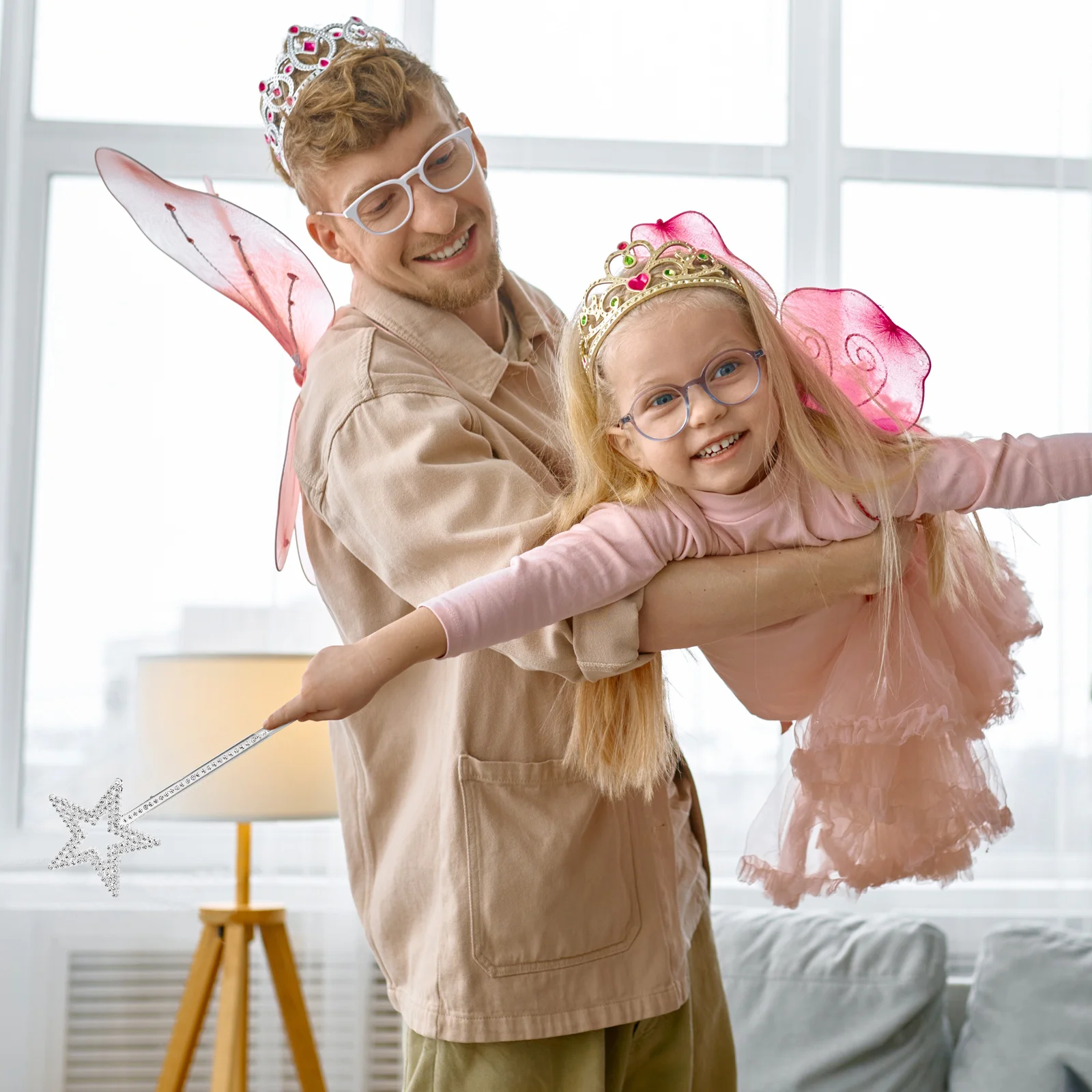 9 قطع 9 قطع من إكسسوارات الأطفال على شكل نجمة عصا الملاك عصي عيد الميلاد الخيالية للأطفال #2