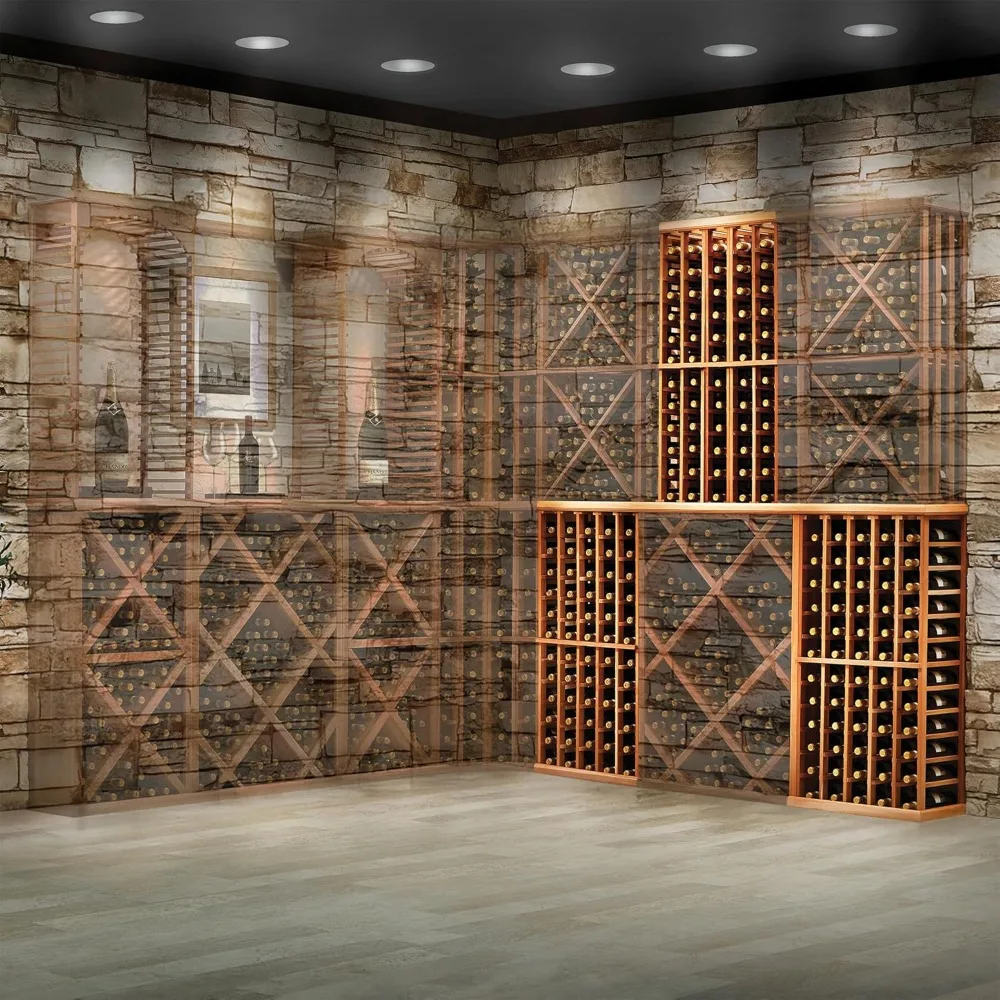 

Многоярусная винная стойка на 4 уровня, 5 секций, из массива красного дерева, на 60 бутылок, стильная и прочная, для дома, с возможностью индивидуального заказа