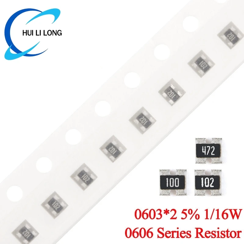 

100 шт. 0606 0603*2 сетевой резистор 5% 1/16 Вт SMD Array 0 ~ 100K 0 10 22 33 47 100 120 220 330 470 1K 2,2 K 3,3 K 4,7 K 10K 100K Ом