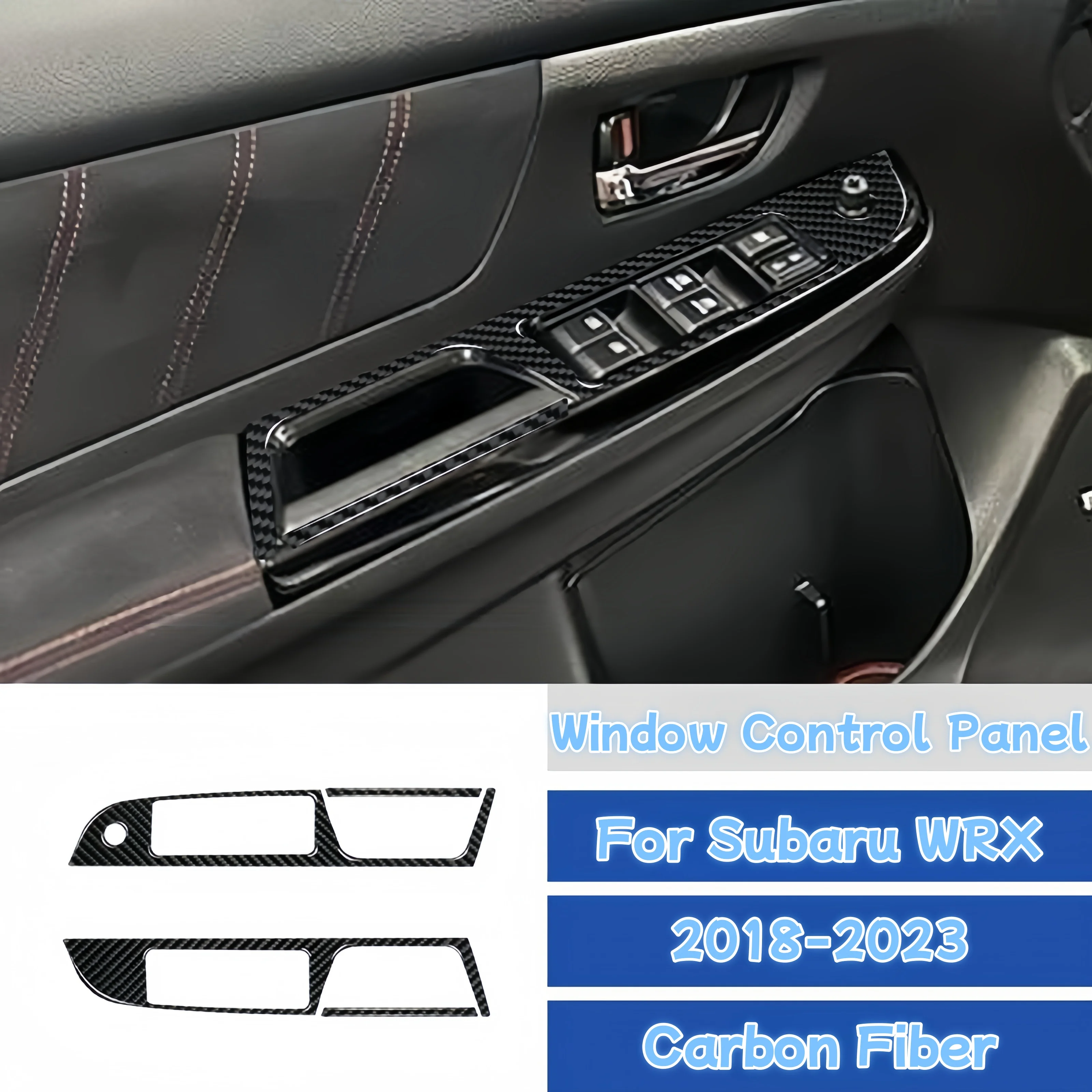

For Subaru WRX 2018-2023 Carbon Fiber Car Front Window Switch Button Panel Trim Cover Decorative Sticker Interior Accessories