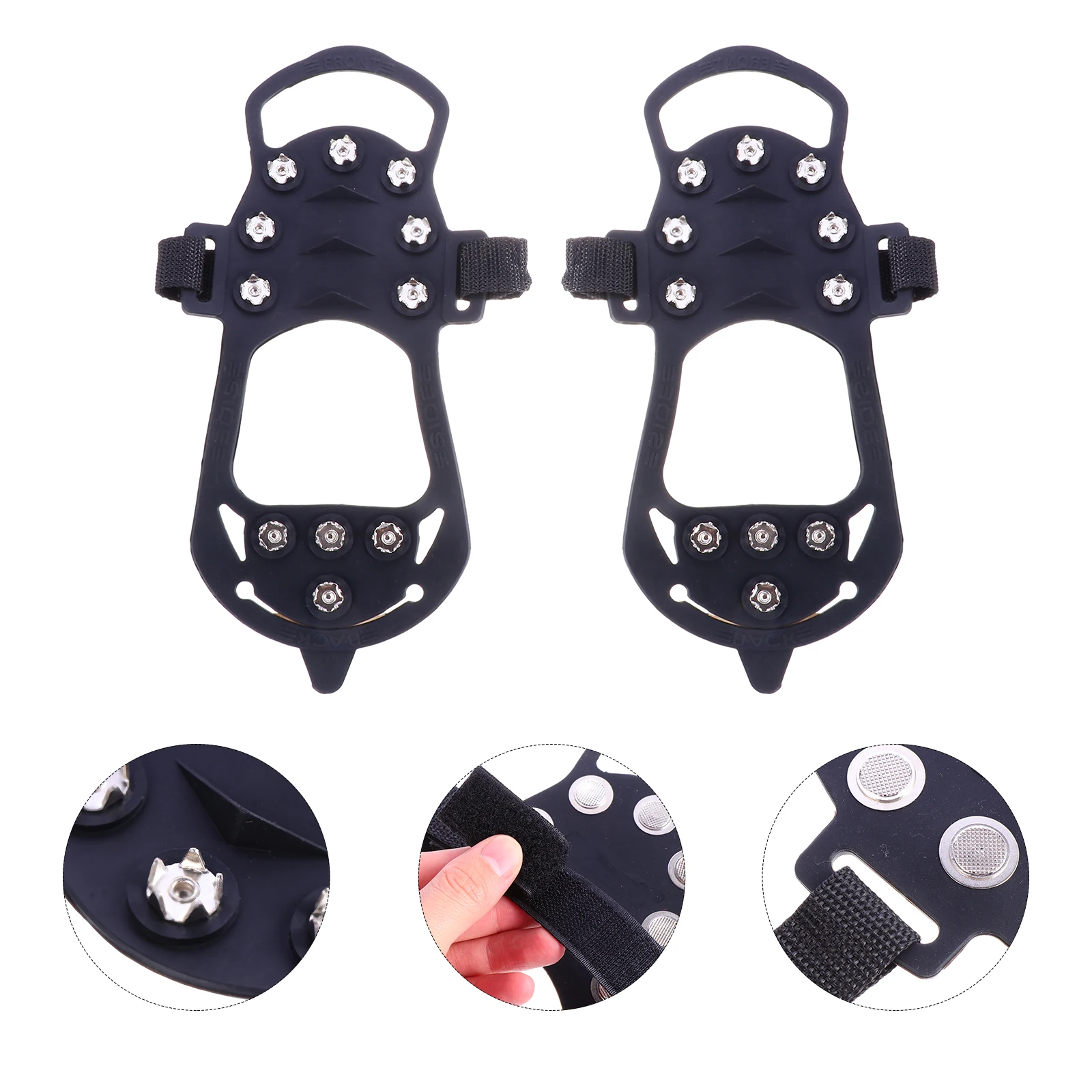 2Pcs Anti-Skid Ice Cleats Silica Gel Metal Winter Shoe Covers Non-Slip Outdoor Ice Grippers for Boots Sports Casual Dress Shoes