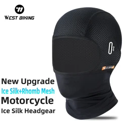 WEST BIKING Women Men's Balaclava Sun Protection Electric Bicycle Motorcycle Full Face Mask Ice Silk Headgear Cycling Summer