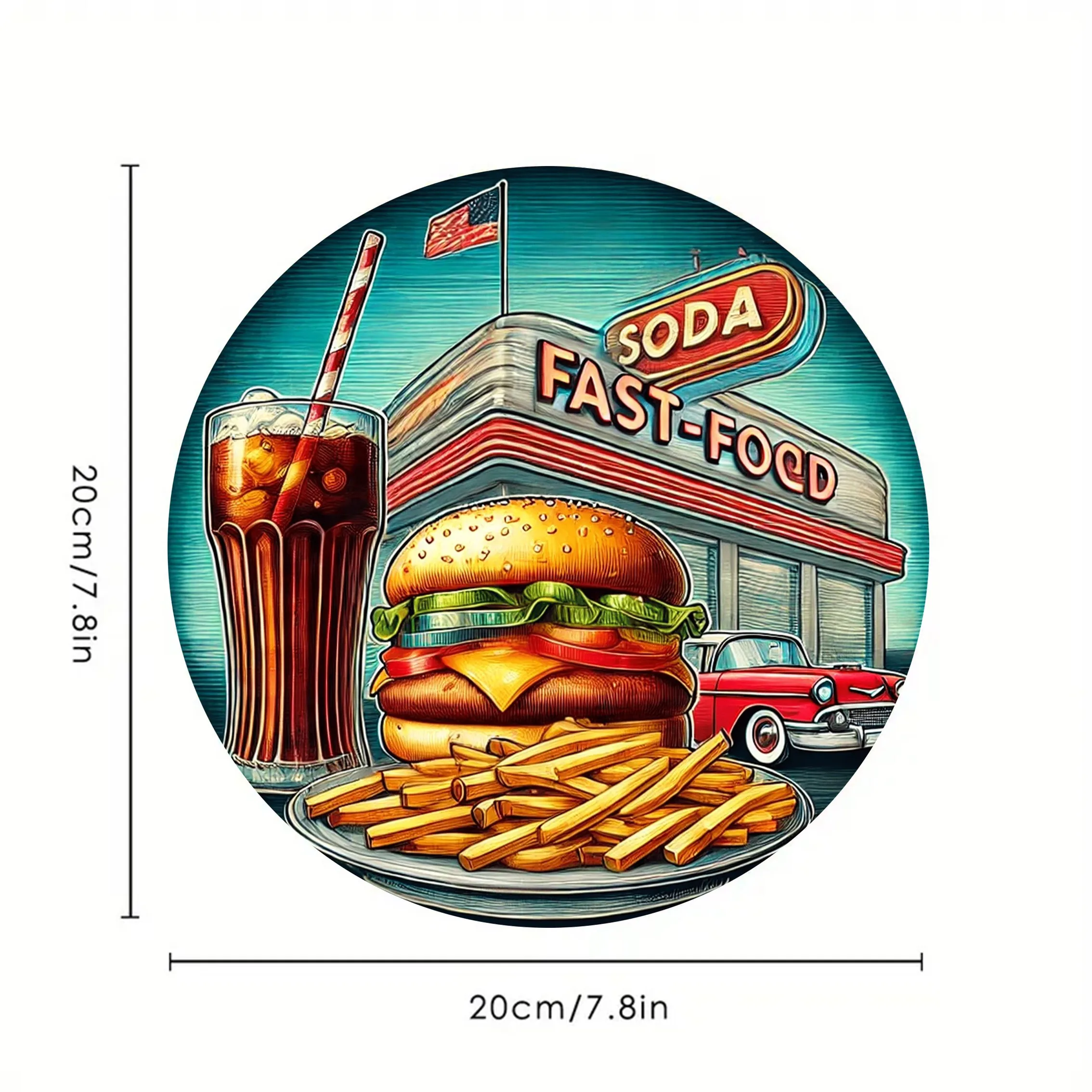 Vintage Fast Food Metal Wall Art -， Fries Design, Weatherproof Decor for Home,  Wall Decor, Perfect for Room Decor