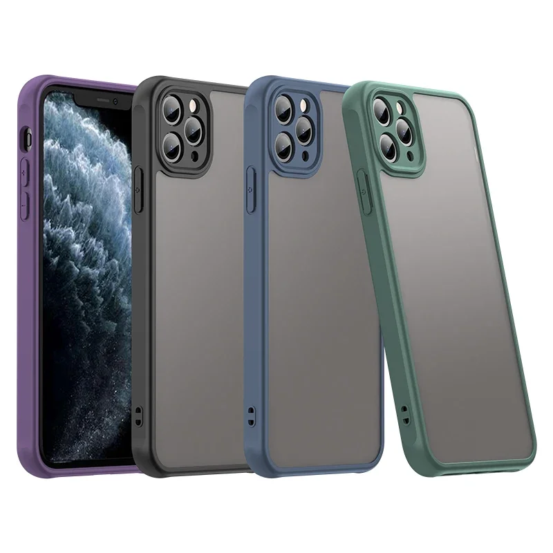 غطاء صلب مضاد للصدمات لهاتف آيفون 11 برو ماكس، حافظة صلبة بلوري من مادة البولي يوريثان الحراري بحافة ناعمة لهاتف آيفون 11 برو ماكس