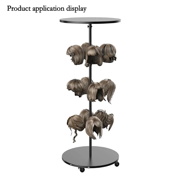 High Quality Human Head Model Lace Front Synthetic Braid Curly Wig Hair Extensions Metal Rotating Display Rack Stand Holder