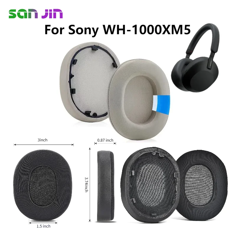 

Ear Pads For Sony WH-1000XM5 Headphones Replacement Foam Earmuffs Cushion Headset Covers Sponge Leather Foam